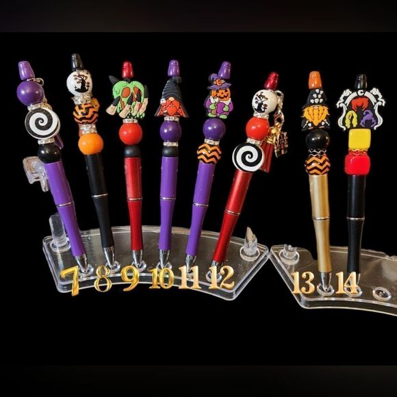 New! Custom Made Adorable Halloween Beaded Pen w/Free Ink Refill - Picture 2 of 2